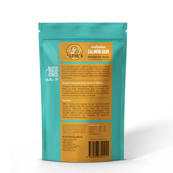 ALFIE'S TREATOS - Australian Salmon Skin Dog Treats